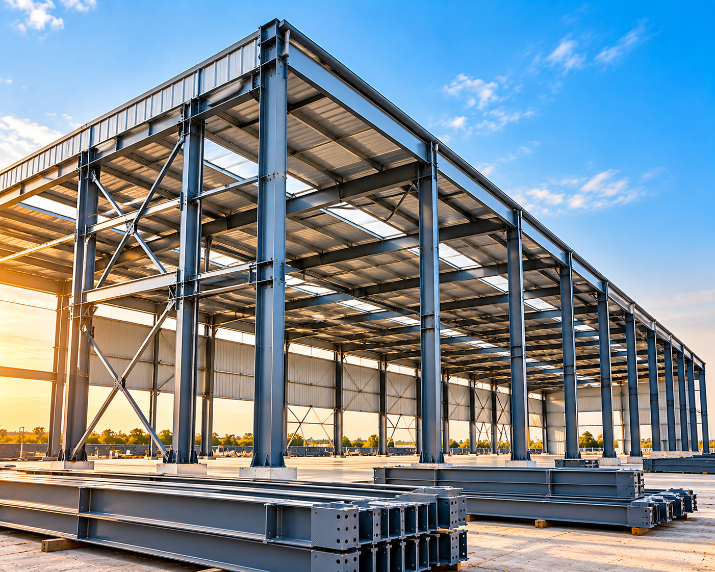 Industrial steel fabrication at Manikanta Fabrication Works